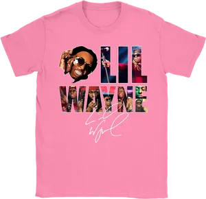 Lil Wayne Collage Pink Tshirt PNG Image