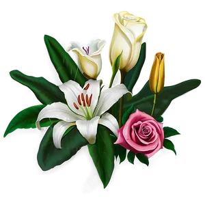 Lilies And Roses Png 76 PNG Image