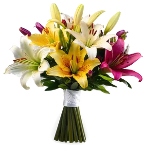 Lilies Wedding Bouquet Png Ojb PNG Image