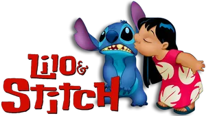 Liloand Stitch Friendly Kiss PNG Image