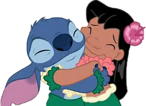 Liloand Stitch Hug PNG Image