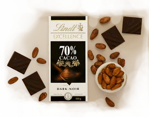 Lindt Excellence70 Percent Cacao Dark Chocolate PNG Image