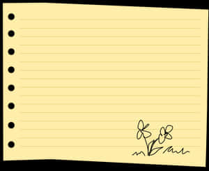 Lined Note Paperwith Floral Doodle PNG
