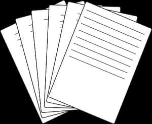 Lined Paper Fanned Out PNG
