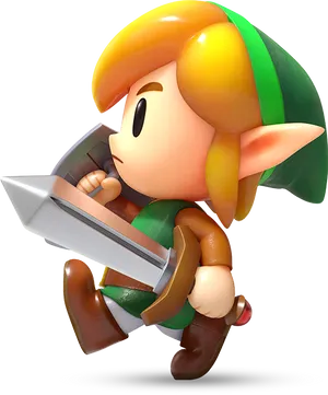 Link Action Pose Zelda Character PNG Image