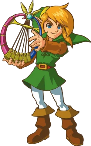 Link Playing Harp Artwork PNG Image