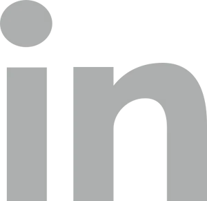 Linked In Logo Gray Scale PNG Image