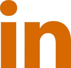 Linked In Logo Orange Background PNG Image