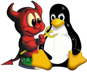 Linux Mascotand Friend PNG Image