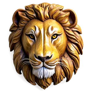 Lion Face Carving Png Vtg PNG Image