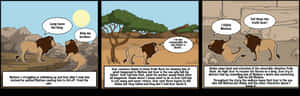 Lion King Comic Strip PNG image with transparent background