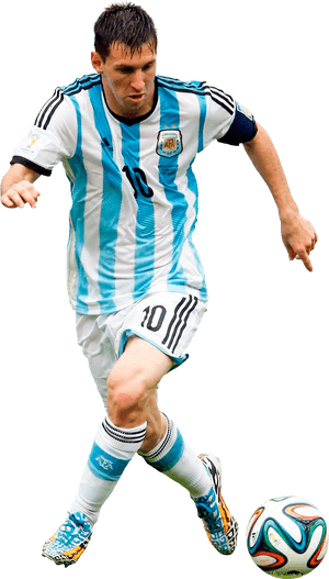 Lionel Messi Argentina Dribbling PNG image with transparent background