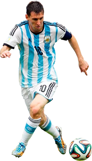 Lionel Messi Argentina Dribbling PNG Image