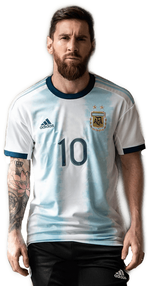 Lionel Messi Argentina Jersey PNG image with transparent background