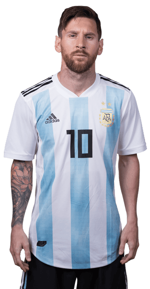 Lionel Messi Argentina Jersey Portrait PNG image with transparent background