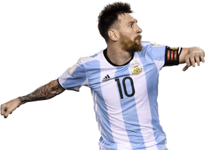Lionel Messi Argentina Kit PNG image with transparent background