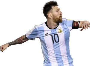 Lionel Messi Argentina Kit PNG Image