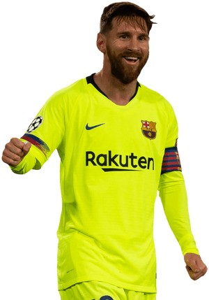 Lionel Messi Barcelona Celebration PNG image with transparent background
