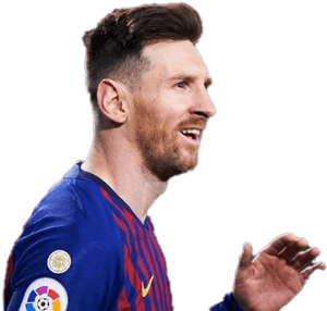 Lionel Messi Barcelona Profile PNG image with transparent background