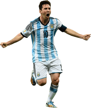 Lionel Messi Celebration Argentina PNG image with transparent background