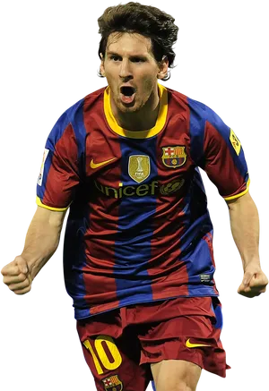 Lionel Messi Celebration F C Barcelona PNG Image