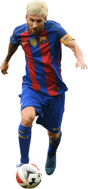 Lionel Messi F C Barcelona Action Shot PNG image with transparent background