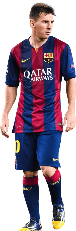Lionel Messi F C Barcelona Kit PNG image with transparent background