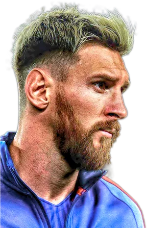 Lionel Messi Profile Portrait PNG Image