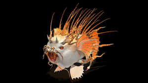 Lionfish_ Illustration_ Black_ Background PNG image with transparent background