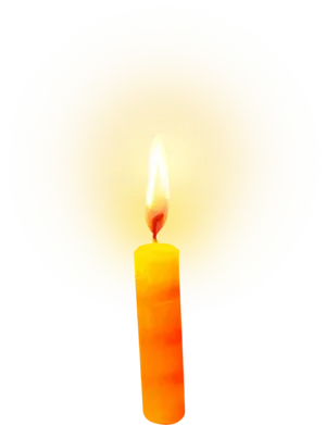 Lit Birthday Candle Glow PNG Image