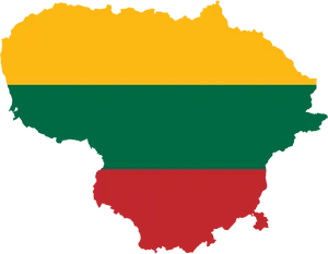 Lithuania Flag Map Outline PNG Image