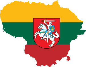 Lithuania Mapand Coatof Arms PNG Image