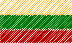 Lithuanian Flag Pencil Crayon Drawing PNG Image