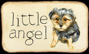 Little Angel Yorkie Puppy Illustration PNG image with transparent background