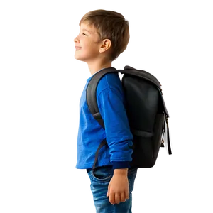 Little Kid With Backpack Png Eya92 PNG Image