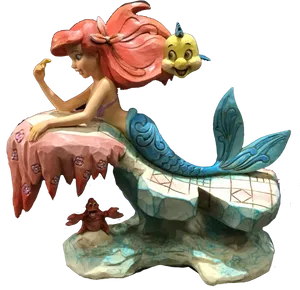 Little Mermaid Ariel Friends Figurine PNG Image