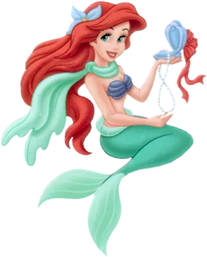 Little Mermaid Ariel With Shell PNG Image