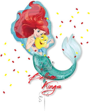 Little Mermaid Balloon Design PNG Image