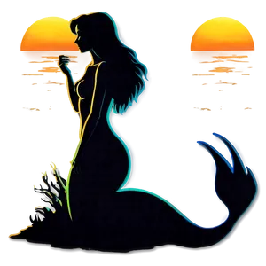 Little Mermaid Silhouette Sunset Png 34 PNG Image