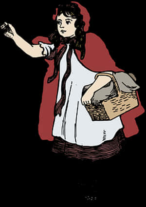 Little Red Riding Hood Illustration PNG image with transparent background