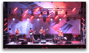 Live Band Performance Stage Lights PNG with transparent background