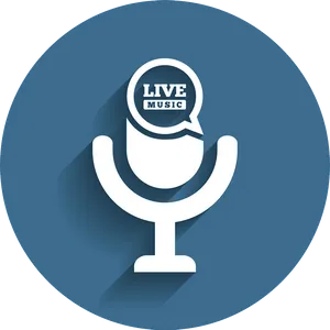 Live Music Microphone Icon PNG Image