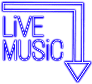 Live Music Neon Sign Graphic PNG image with transparent background