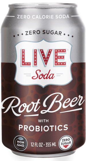 Live Soda Root Beer Probiotics Can PNG image with transparent background