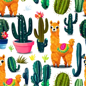 Llama And Cactus Png 98 PNG Image