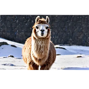 Llama In Snow Png 06202024 PNG Image