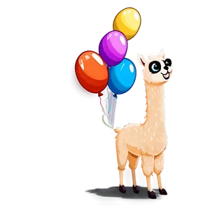 Llama With Balloons Png Vpf PNG Image