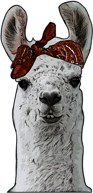 Llamawith Red Bandana PNG Image