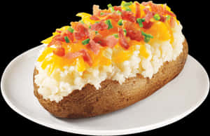 Loaded Baked Potatowith Toppings PNG with transparent background
