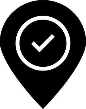 Location Check Mark Icon PNG with transparent background